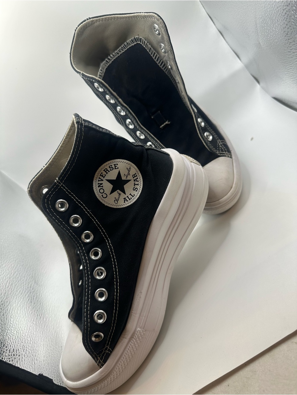 Convers Chuck Taylor All Star Platform High Top Sneakers Black Women’s Size 7.5